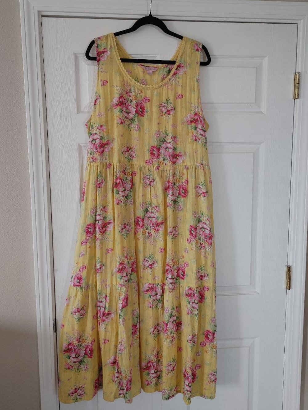 Lovely Yellow and Pink Floral April Cornell Dress XXL